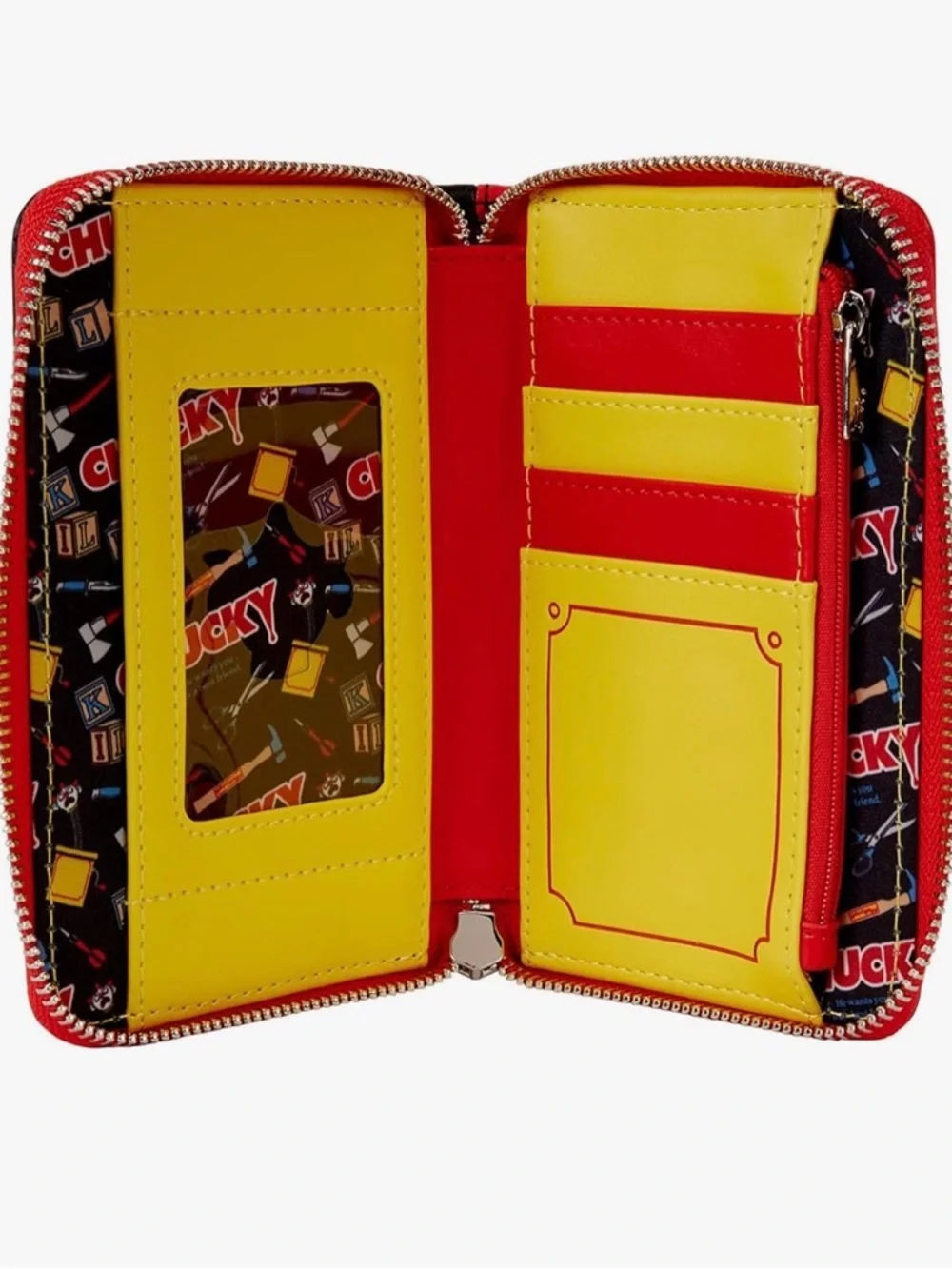 Loungefly Hard Tag NWT Chucky Zip Wallet - Black, Red, Yellow - Picture 4 of 5